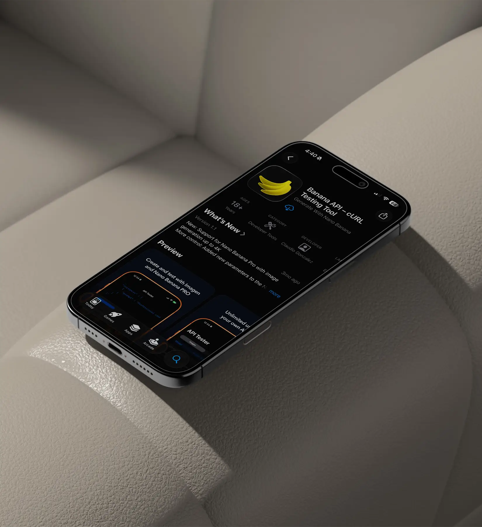 AI-powered app interface mockup